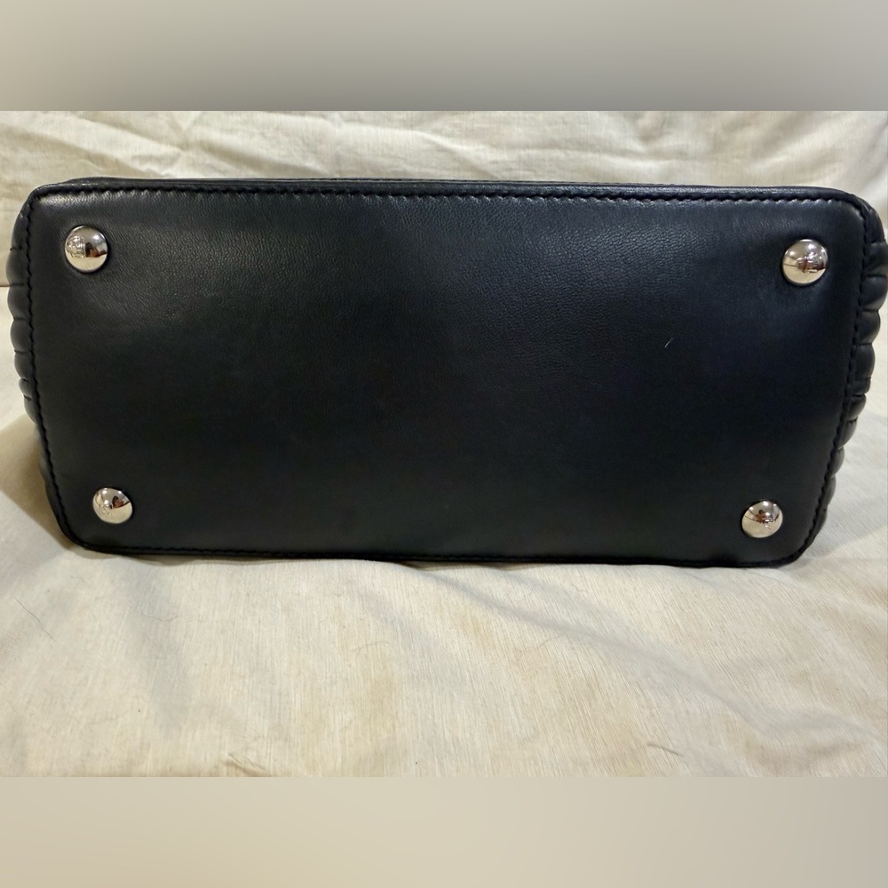 Fendi Black Quilted Leather Satchel with Silver Accents - Picture 4 of 9